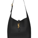 Saint Laurent Le 5 A 7 Soft Small Hobo Bag In Smooth Leather Black